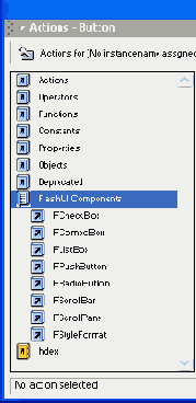 Раздел Flash UI Components списка Action Toolbox