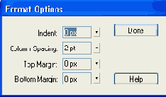 Диалоговое окно Format Option